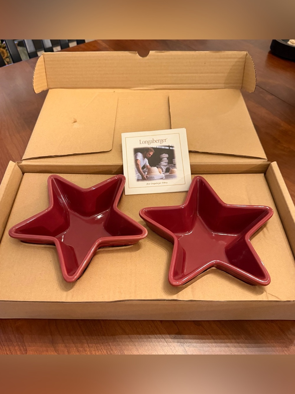 Longaberger Woven Traditions Star Dishes in Paparika